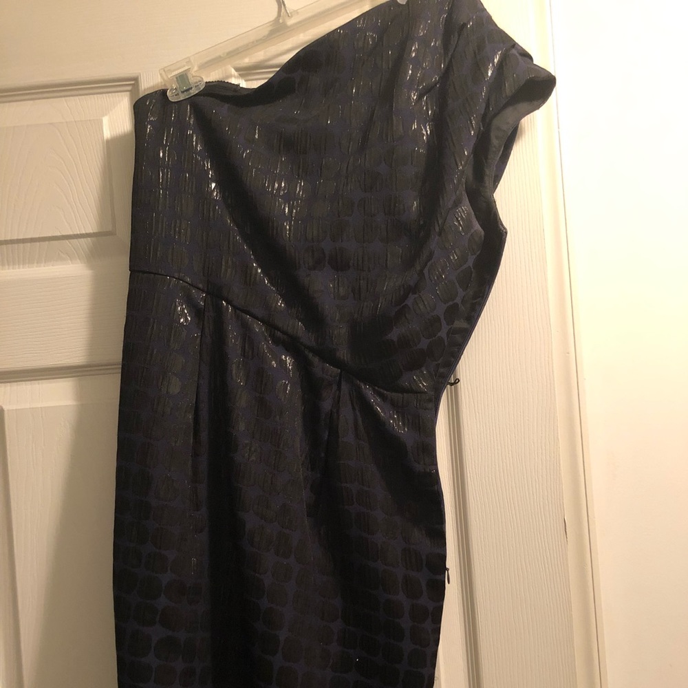 Navy blue one shoulder dress